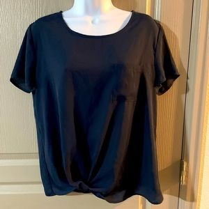 Pink Rose Vintage Womens L Navy Blue Shirt